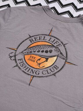 -L- REEL LIFE Fishing Club Casual Outdoor Shirt | Mens Sportswear Fashion Summer